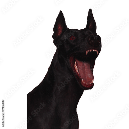 Fierce dog guarding snarling. Resource for different types of projects.