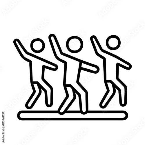 aerobics class icon, aerobics class line art - simple line art of aerobics class, perfect for aerobics class logos and icons and themed design