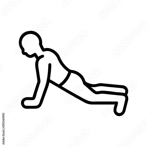 bodyweight exercises icon, bodyweight exercises line art - simple line art of bodyweight exercises, perfect for bodyweight exercises logos and icons and themed design