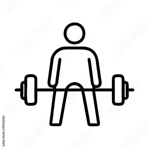 deadlift icon, deadlift line art - simple line art of deadlift, perfect for deadlift logos and icons and themed design