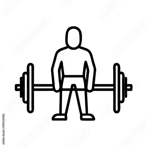 deadlift icon, deadlift line art - simple line art of deadlift, perfect for deadlift logos and icons and themed design