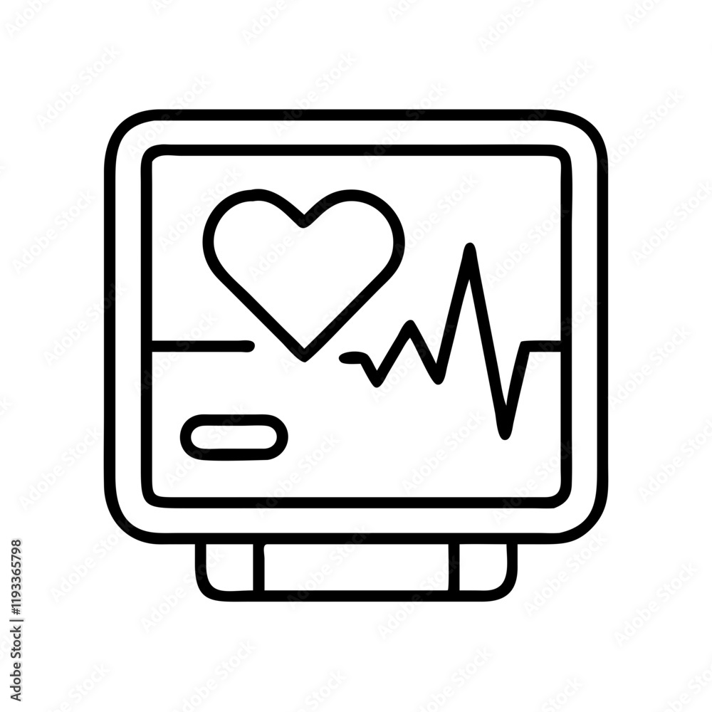 heart rate monitor icon, heart rate monitor line art - simple line art of heart rate monitor, perfect for heart rate monitor logos and icons and themed design heart rate monitor icon, heart rate monitor line art - simple line art of heart rate monitor, perfect for heart rate monitor logos and icons and themed design