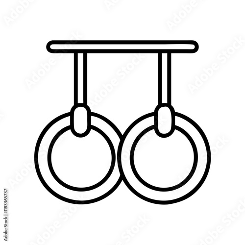 gymnastics rings icon, gymnastics rings line art - simple line art of gymnastics rings, perfect for gymnastics rings logos and icons and themed design