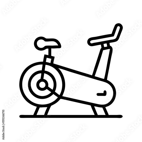 spin class bike icon, spin class bike line art - simple line art of spin class bike, perfect for spin class bike logos and icons and themed design