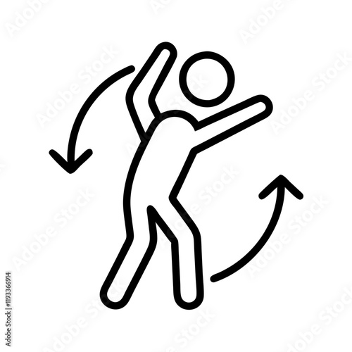 warm up routine icon, warm up routine line art - simple line art of warm up routine, perfect for warm up routine logos and icons and themed design