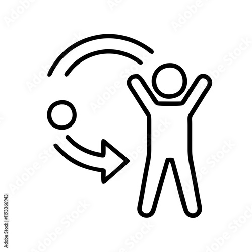 warm up routine icon, warm up routine line art - simple line art of warm up routine, perfect for warm up routine logos and icons and themed design