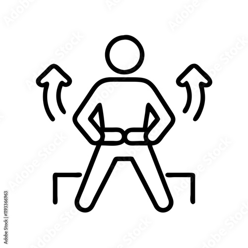 warm up routine icon, warm up routine line art - simple line art of warm up routine, perfect for warm up routine logos and icons and themed design