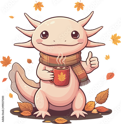 Serene Axolotl Autumn Vibes