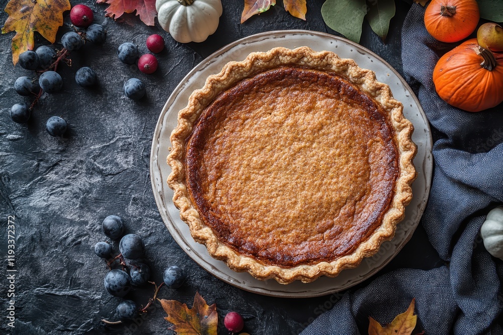 pie on a wooden table