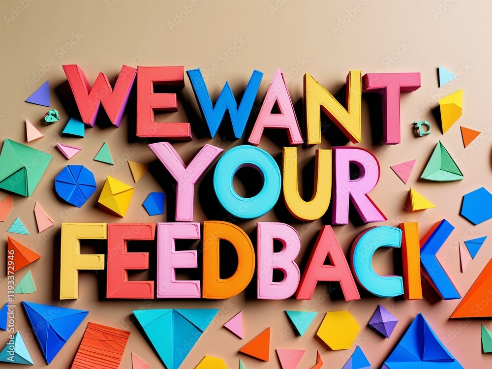 Fototapeta premium Playful and colorful cut-out letters 