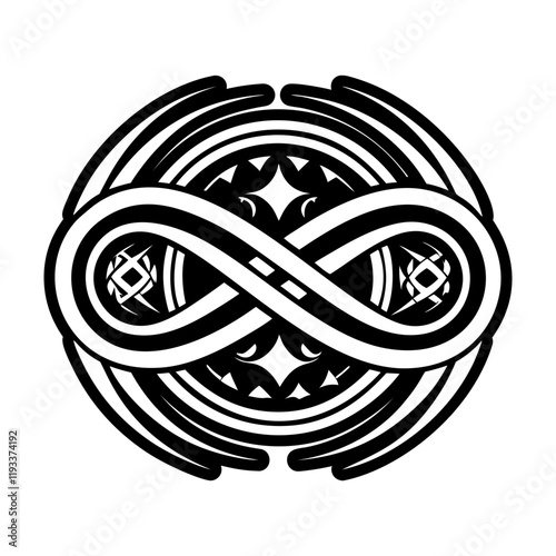 Glyph icon of endless journey symbol