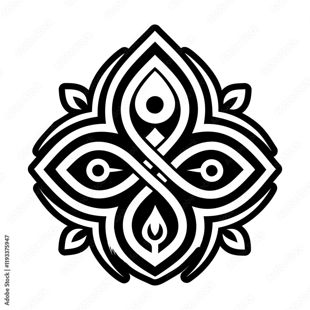 Fototapeta premium A solid icon of eternal petals