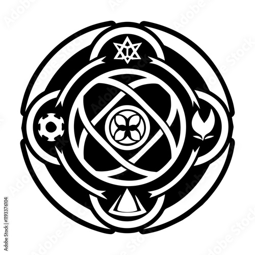 Sacred symbol icon in glyph style
