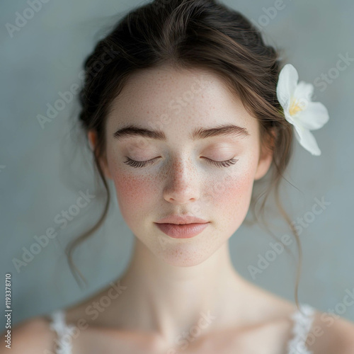 Bride With A Flower Isolated