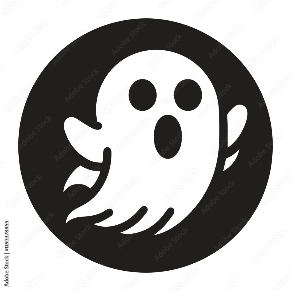 Fototapeta premium Funny Halloween Ghost Silhouette