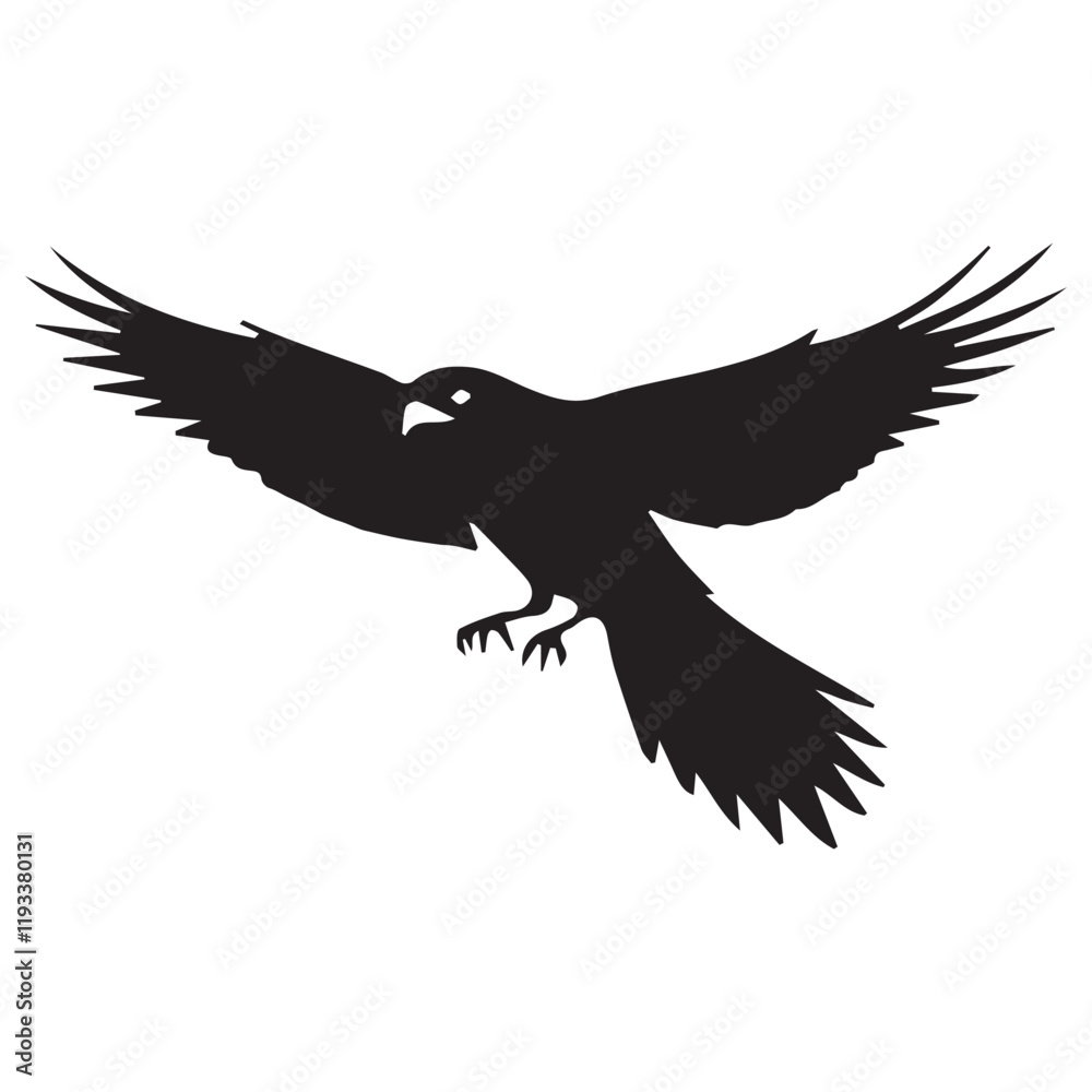 Obraz premium Silhouette of a bird on white background 