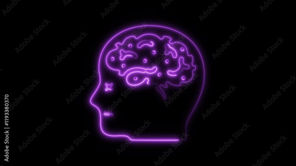 Glowing Neon Illness Icon Animation on Black Background, HD Motion Graphic Representing Health Conditions, Medical Diagnosis, and Treatment Glowing Neon Illness Icon Animation on Black Background, HD Motion Graphic Representing Health Conditions, Medical Diagnosis, and Treatment