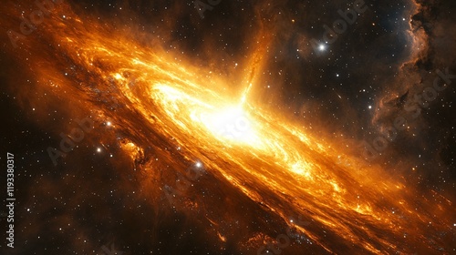 Powerful shockwaves of bright celestial energy radiating outward into a swirling star-filled sky