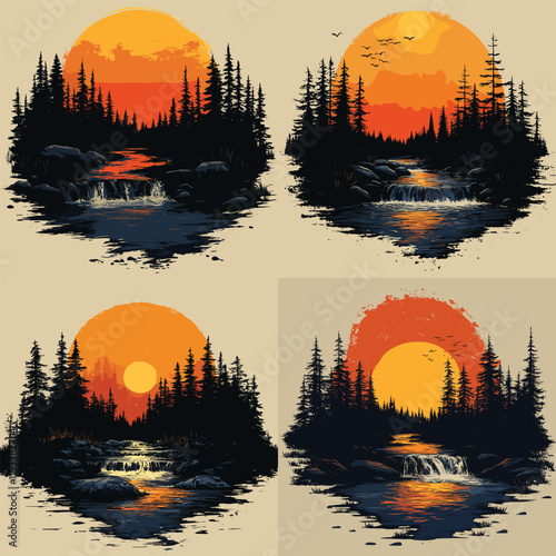 sunset over the city, sunset in the city, saunset t shirt design