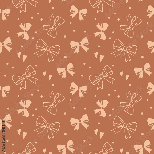 Abstract deacorative bow coquette seamless pattern. Vector background