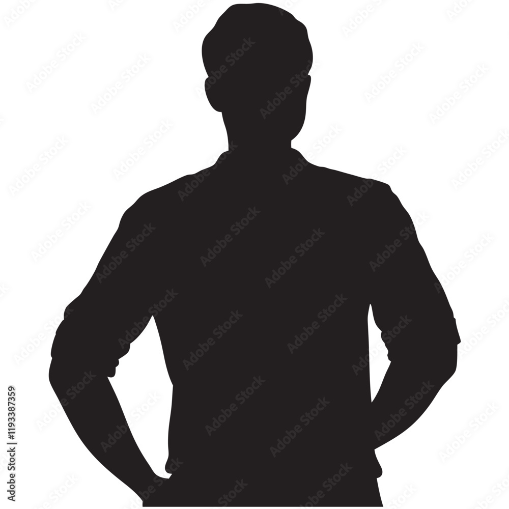 Fototapeta premium Man black silhouette illustration