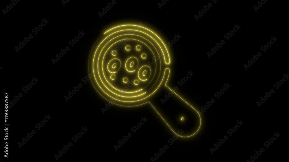 Glowing Neon Virus Icon, Microbiology and Infection Symbol, HD Motion Graphic Animation on Black Background Glowing Neon Virus Icon, Microbiology and Infection Symbol, HD Motion Graphic Animation on Black Background