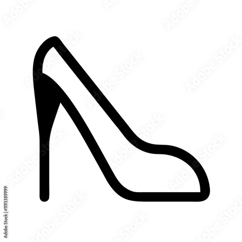 A classic high-heeled shoe, representing femininity and sophistication.