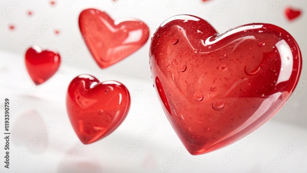 red heart on a white, Valentine's Day card red heart on a white, Valentine's Day card