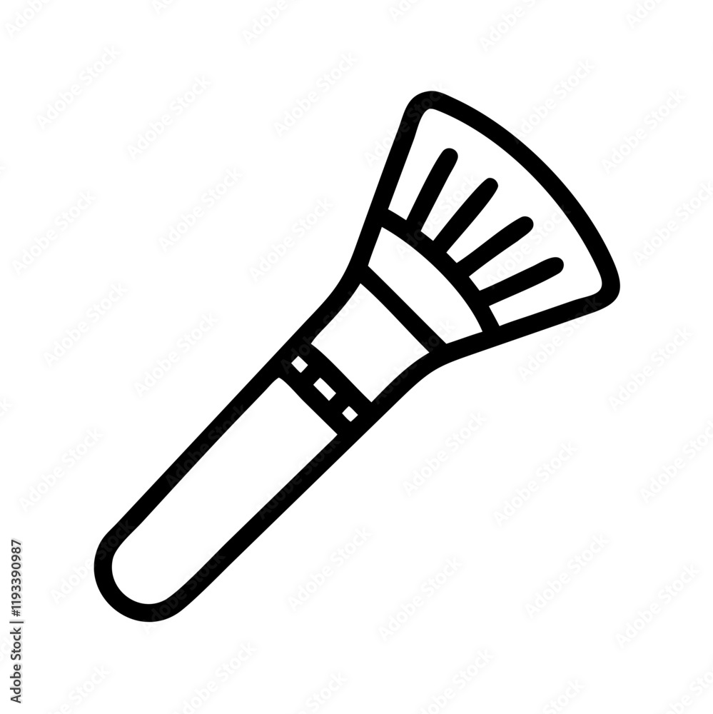 Powder Brush Icon Representing Makeup Application Powder Brush Icon Representing Makeup Application