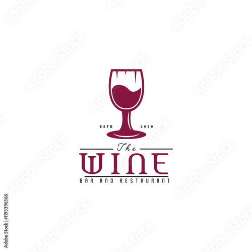 wine glass logo design. luxury wine logo inspiration bar and restaurant logo