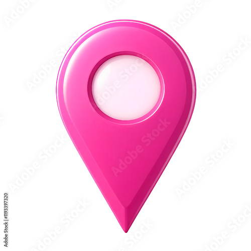 pink map pointer on transparent background