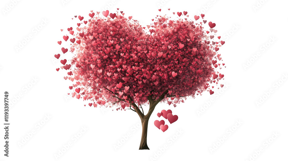World Happiness Day vector design of a flourishing heart-shaped tree, isolated on white, PNG file World Happiness Day vector design of a flourishing heart-shaped tree, isolated on white, PNG file