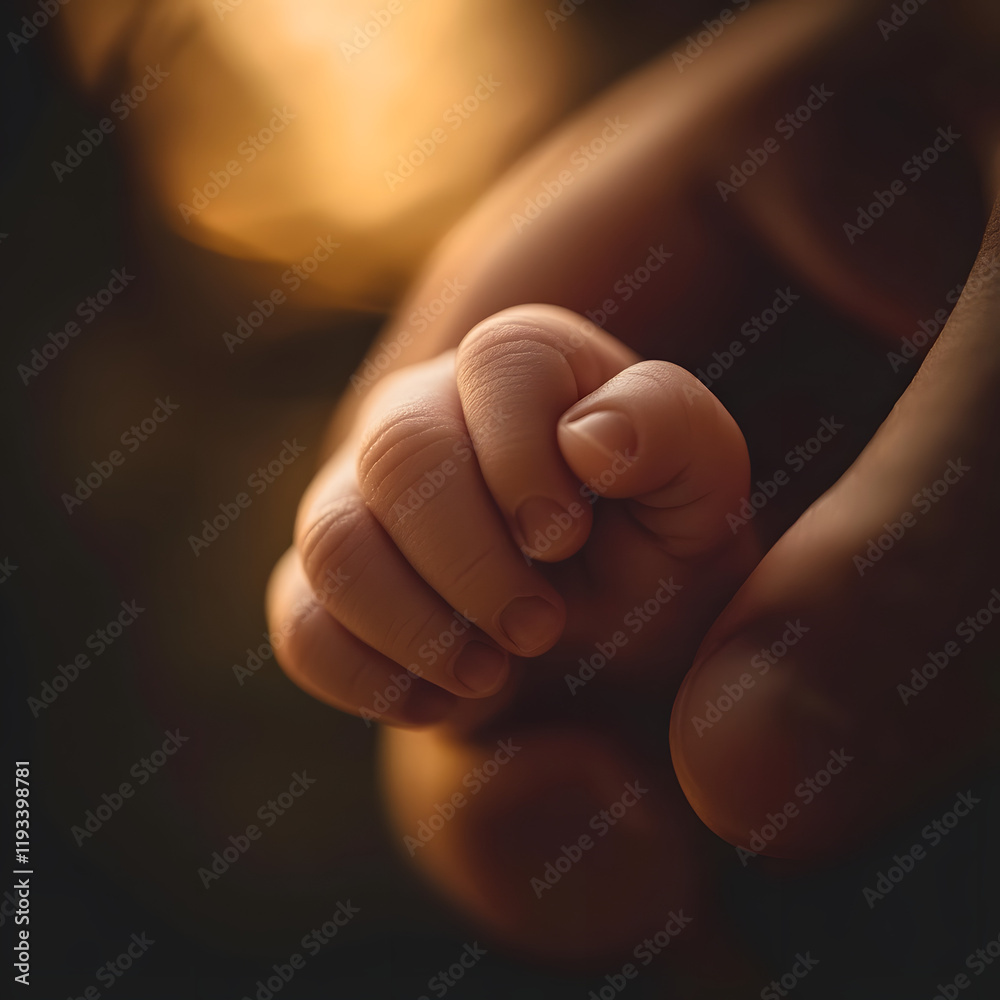 Tiny hand gently held, a tender moment of connection and love. Tiny hand gently held, a tender moment of connection and love.