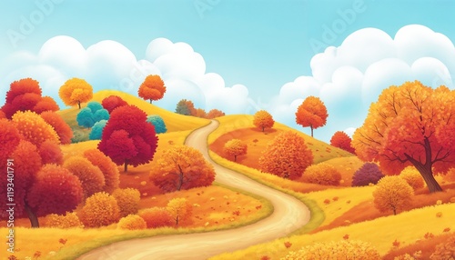 autumn landscape in the city