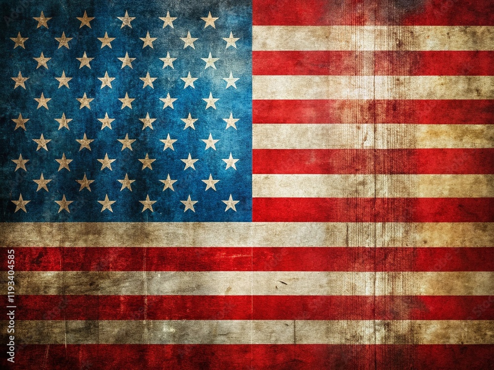 Fototapeta premium Distressed American Flag Vertical - Patriotism Background Image