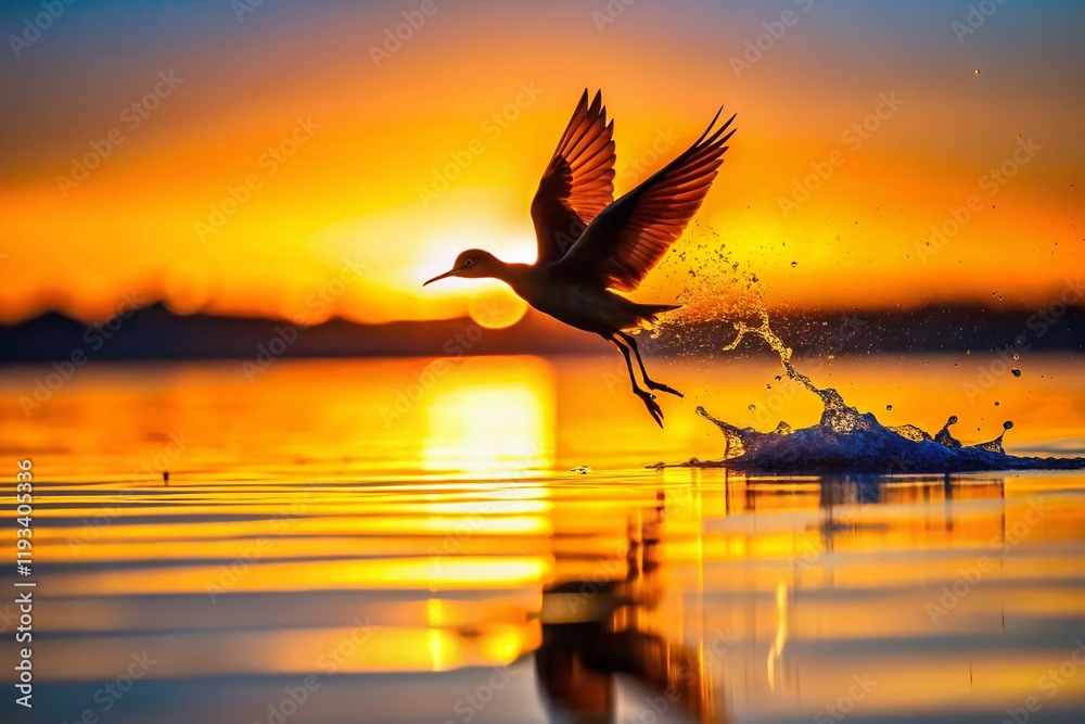 Fototapeta premium Diving Bird Sign: Simple, Candid Wildlife Photography