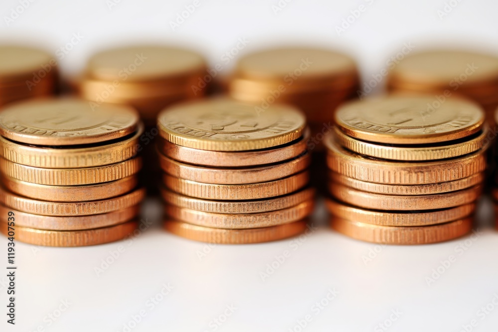 A detailed close-up of a stacked arrangement of various coins, showcasing their textures and engravings in a visually engaging manner. A detailed close-up of a stacked arrangement of various coins, showcasing their textures and engravings in a visually engaging manner.