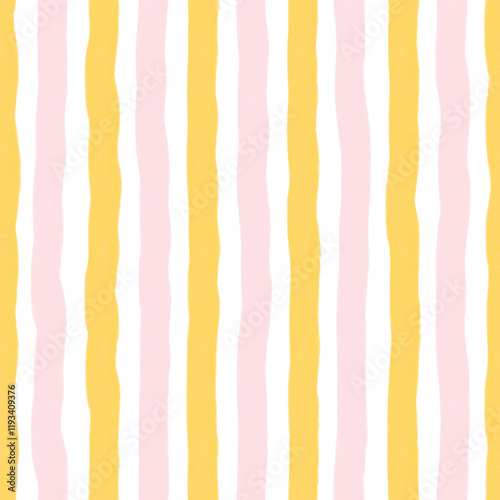 whimsical pink and orange yellow seamless stripes pattern illustration with transparent background