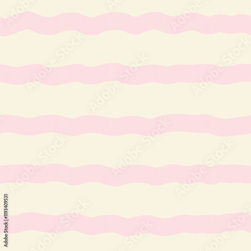 whimsical pink seamless stripes pattern illustration with beige background