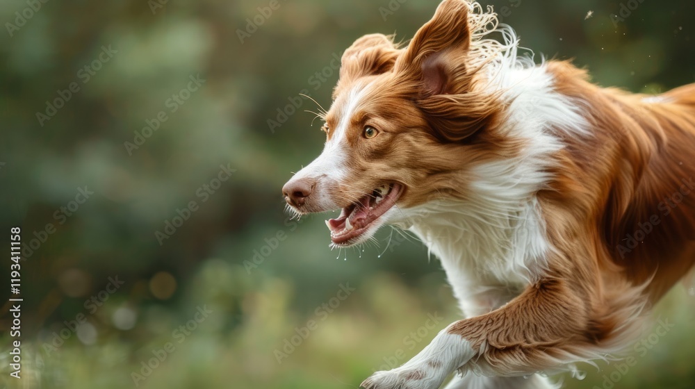 Red Border Collie in Motion: A Stunning Canine Portrait Red Border Collie in Motion: A Stunning Canine Portrait