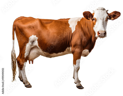 cow on four legs on white Background, cut out