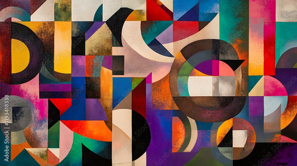 Fototapeta premium Abstract Geometric Composition In Vibrant Colors