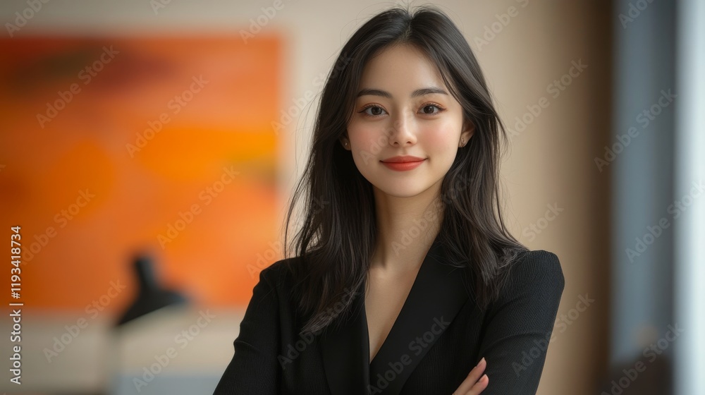 Naklejka premium Young Woman Portrait Professional Attire Confident Expression