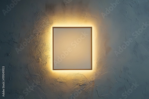 A minimalist A4 frame spotlighted on a plain white wall, focusing attention and adding dramatic effect to the artwork or text displayed within.