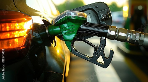 A close-up of a gas station attendant filling a customer's car with fuel, showcasing the hands-on work involved in daily gas station operations and the importance of efficient service.