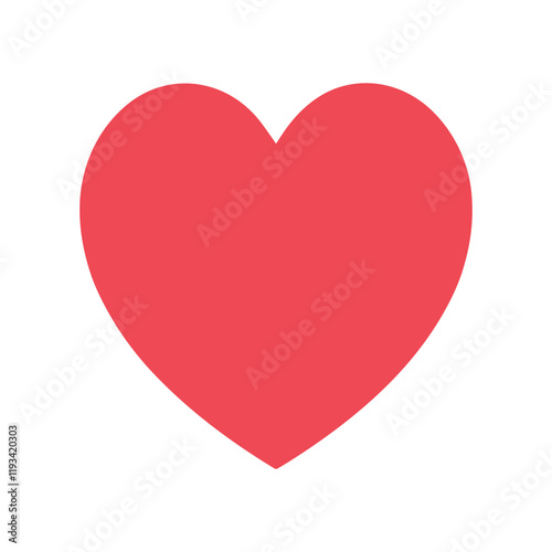 Vector Red Heart Illustration Design, Love, Romanic Filled Symbol for Valentine's Day on White Background. Valentine's Сard. 