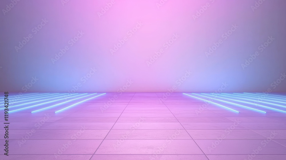 Futuristic Empty Studio Space with Vibrant Neon Lights and Soft Gradient Background for Modern Design and Creative Projects Futuristic Empty Studio Space with Vibrant Neon Lights and Soft Gradient Background for Modern Design and Creative Projects