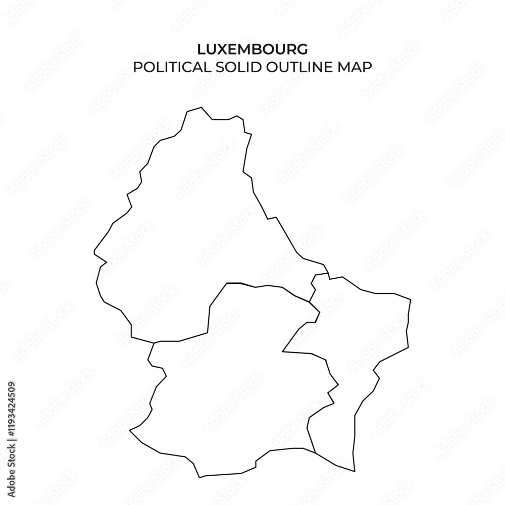 Political outline map of Luxembourg for design and education