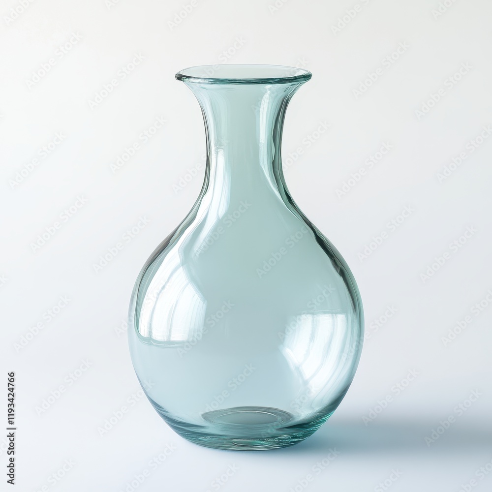 A transparent glass vase rests on a pristine white surface, showcasing its clarity and elegance through its clear bottom design. A transparent glass vase rests on a pristine white surface, showcasing its clarity and elegance through its clear bottom design.