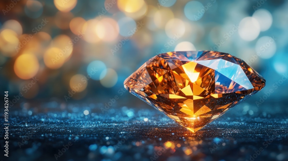 Sparkling brown diamond on dark background. Sparkling brown diamond on dark background.